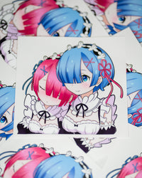 Rem & Ram Sticker